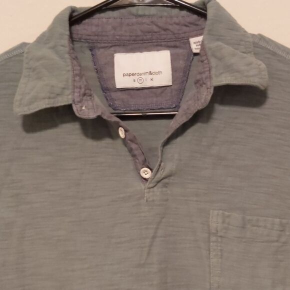 Men's Paper Denim & Cloth Green Short Sleeve Collared Button Pocket Shir… - Picture 2 of 6